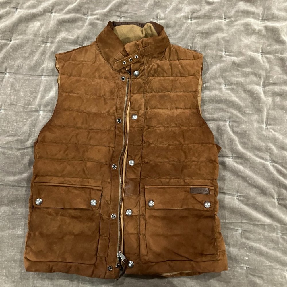 Ralph Lauren Mens Cognac Lambskin Vest